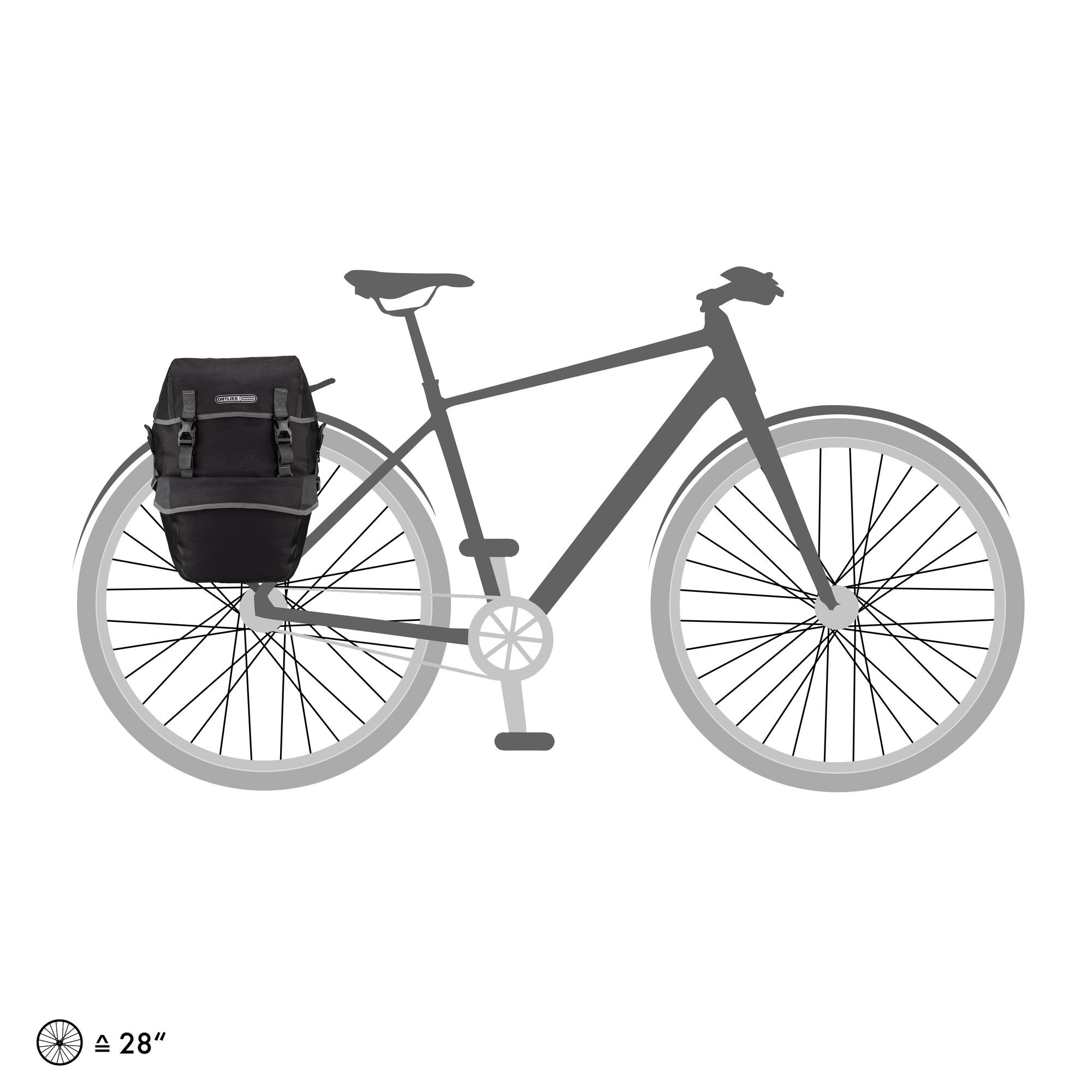 ORTLIEB  Bike-Packer Plus - Fahrradtasche - Schwarz (Granit-Schwarz)